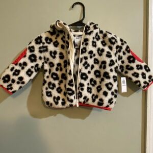 Unisex Printed Sherpa Zip-Front Hooded Jacket for Toddler